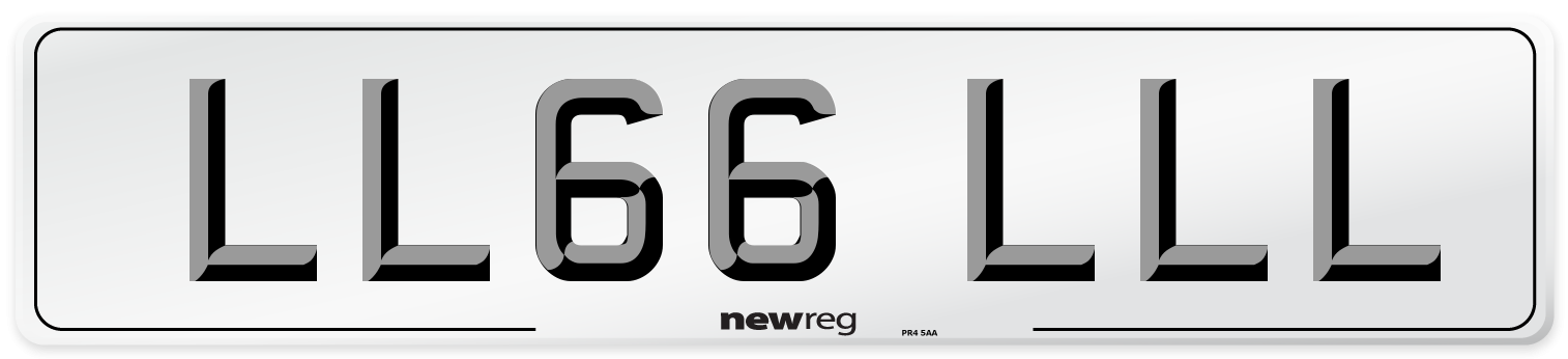 LL66 LLL Number Plate from New Reg